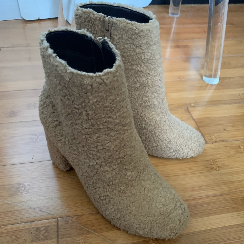 Teddy Sherpa Urban Outfitters Heeled Booties